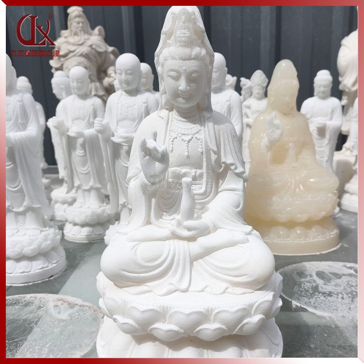 漢白玉石雕滴水觀(guān)音像圖片